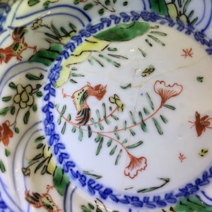 A set of 6 Chinese famille verte cups and 7 saucers with roosters, Kangxi — photo 18