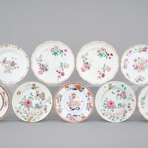 A set of 9 famille rose export porcelain plates, Qianlong, 18th C. — photo 1