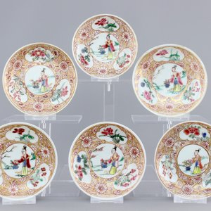 A set of five Chinese famille rose cups and six saucers, Yongzheng-Qianlong, 18th C. — foto 2