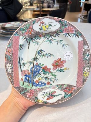A set of five Chinese famille rose 'floral scroll painting' plates and three dishes, Qianlong — photo 18
