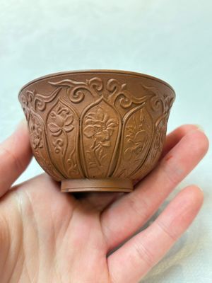 A set of five Chinese Yixing stoneware cups with floral design, Kangxi — photo 22