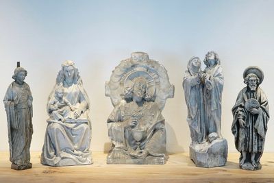 A set of five plaster casts of religious figures, 19/20th C., Bruges