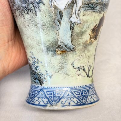 A set of four Chinese famille rose 'Yu Qiao Geng Du 漁樵耕讀' vases — photo 5