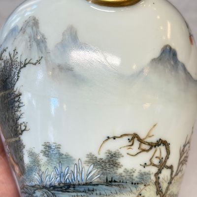 A set of four Chinese famille rose 'Yu Qiao Geng Du 漁樵耕讀' vases — photo 7