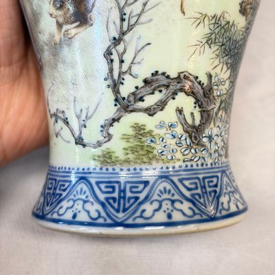 A set of four Chinese famille rose 'Yu Qiao Geng Du 漁樵耕讀' vases — photo 8