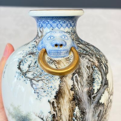 A set of four Chinese famille rose 'Yu Qiao Geng Du 漁樵耕讀' vases — photo 11
