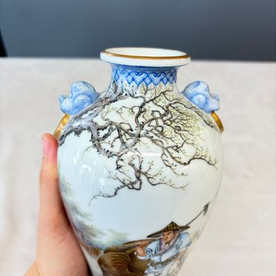 A set of four Chinese famille rose 'Yu Qiao Geng Du 漁樵耕讀' vases — photo 17