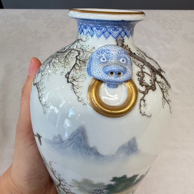 A set of four Chinese famille rose 'Yu Qiao Geng Du 漁樵耕讀' vases — photo 21