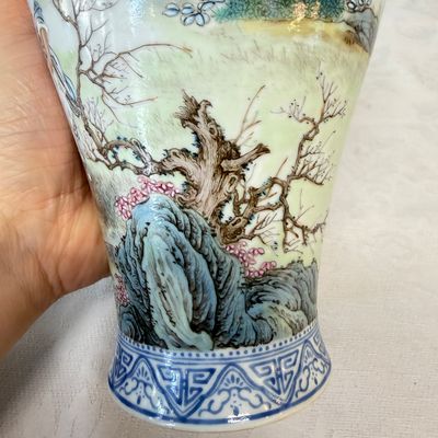 A set of four Chinese famille rose 'Yu Qiao Geng Du 漁樵耕讀' vases — photo 22