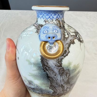 A set of four Chinese famille rose 'Yu Qiao Geng Du 漁樵耕讀' vases — photo 25