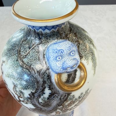 A set of four Chinese famille rose 'Yu Qiao Geng Du 漁樵耕讀' vases — photo 35