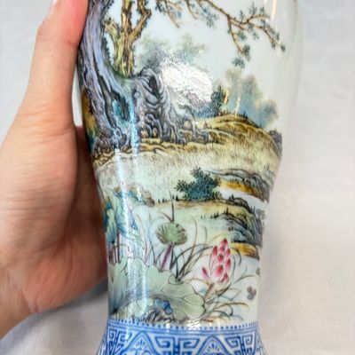 A set of four Chinese famille rose 'Yu Qiao Geng Du 漁樵耕讀' vases — photo 36