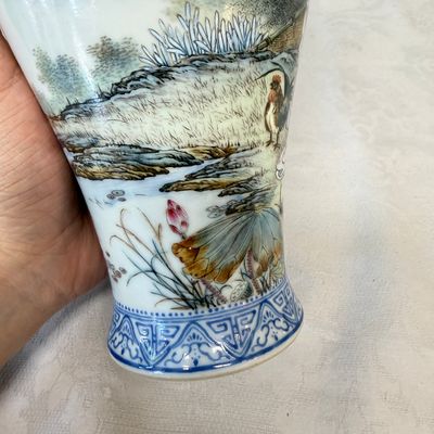 A set of four Chinese famille rose 'Yu Qiao Geng Du 漁樵耕讀' vases — photo 40