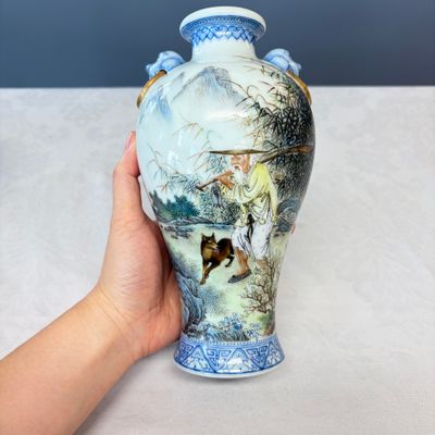 A set of four Chinese famille rose 'Yu Qiao Geng Du 漁樵耕讀' vases — photo 43