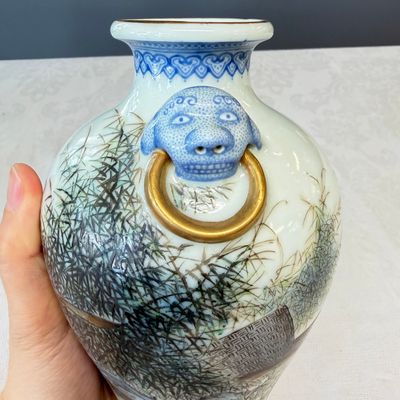 A set of four Chinese famille rose 'Yu Qiao Geng Du 漁樵耕讀' vases — photo 46