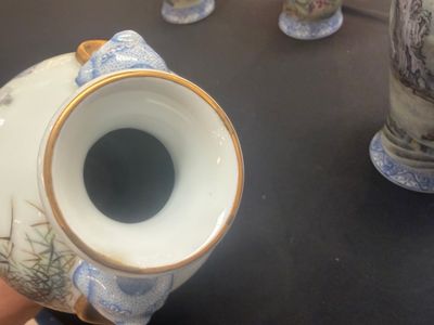 A set of four Chinese famille rose 'Yu Qiao Geng Du 漁樵耕讀' vases — photo 56