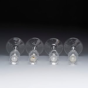 Four ribbled glass candlesticks — foto 6