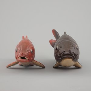A set of Japanese koi-carps in wooden box, Onaka Suigetsu Kyujiro (1893-1975), 20th C. — 照片 5