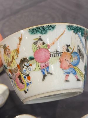 A set of seven Chinese famille rose nesting bowls with narrative design, Daoguang — photo 28