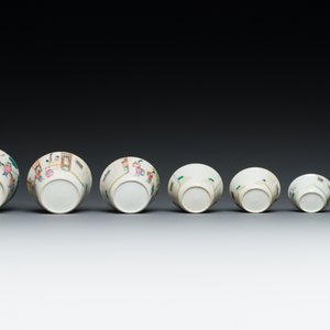 A set of seven Chinese famille rose nesting bowls with narrative design, Daoguang — photo 7