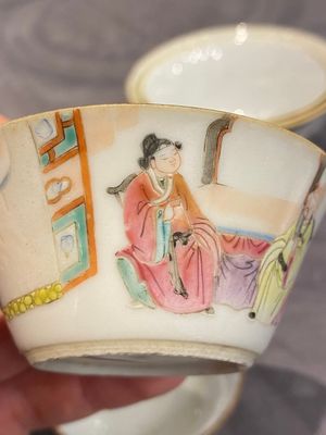 A set of seven Chinese famille rose nesting bowls with narrative design, Daoguang — foto 15