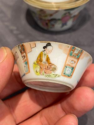 A set of seven Chinese famille rose nesting bowls with narrative design, Daoguang — foto 4