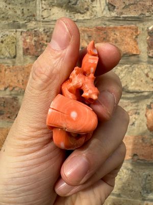 A set of seven Chinese red coral figures on wooden stand, 19/20th C. — photo 18