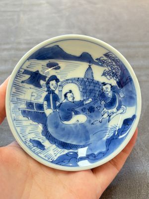 A set of six Chinese blue and white cups and saucers, Qing Yu Tang 青玉堂 and Lin Yu Tang 琳玉堂 marks, Kangxi — foto 1