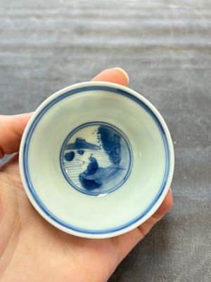 A set of six Chinese blue and white cups and saucers, Qing Yu Tang 青玉堂 and Lin Yu Tang 琳玉堂 marks, Kangxi — foto 17