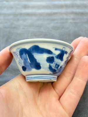 A set of six Chinese blue and white cups and saucers, Qing Yu Tang 青玉堂 and Lin Yu Tang 琳玉堂 marks, Kangxi — foto 21