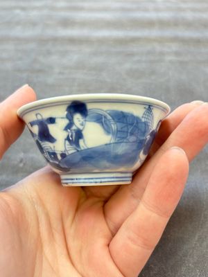 A set of six Chinese blue and white cups and saucers, Qing Yu Tang 青玉堂 and Lin Yu Tang 琳玉堂 marks, Kangxi — foto 22