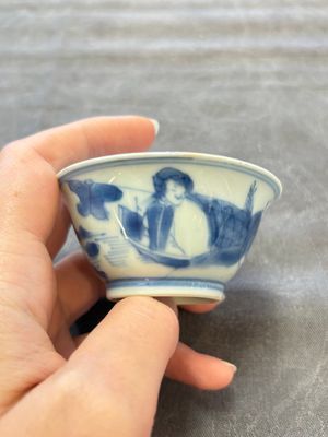A set of six Chinese blue and white cups and saucers, Qing Yu Tang 青玉堂 and Lin Yu Tang 琳玉堂 marks, Kangxi — foto 25