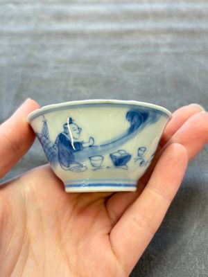 A set of six Chinese blue and white cups and saucers, Qing Yu Tang 青玉堂 and Lin Yu Tang 琳玉堂 marks, Kangxi — foto 32