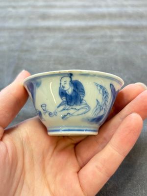 A set of six Chinese blue and white cups and saucers, Qing Yu Tang 青玉堂 and Lin Yu Tang 琳玉堂 marks, Kangxi — foto 33