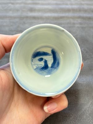 A set of six Chinese blue and white cups and saucers, Qing Yu Tang 青玉堂 and Lin Yu Tang 琳玉堂 marks, Kangxi — foto 35