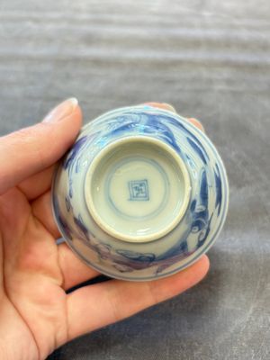 A set of six Chinese blue and white cups and saucers, Qing Yu Tang 青玉堂 and Lin Yu Tang 琳玉堂 marks, Kangxi — foto 36