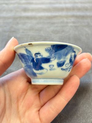 A set of six Chinese blue and white cups and saucers, Qing Yu Tang 青玉堂 and Lin Yu Tang 琳玉堂 marks, Kangxi — foto 38