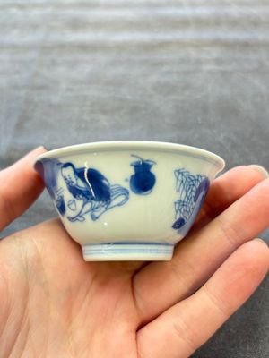A set of six Chinese blue and white cups and saucers, Qing Yu Tang 青玉堂 and Lin Yu Tang 琳玉堂 marks, Kangxi — foto 39