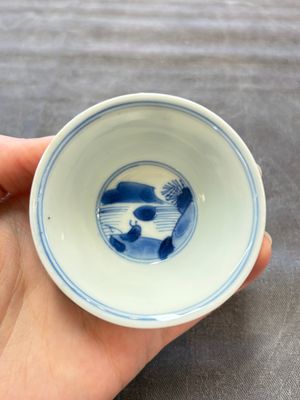 A set of six Chinese blue and white cups and saucers, Qing Yu Tang 青玉堂 and Lin Yu Tang 琳玉堂 marks, Kangxi — foto 41