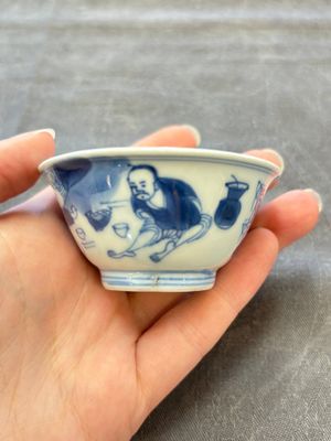A set of six Chinese blue and white cups and saucers, Qing Yu Tang 青玉堂 and Lin Yu Tang 琳玉堂 marks, Kangxi — foto 43
