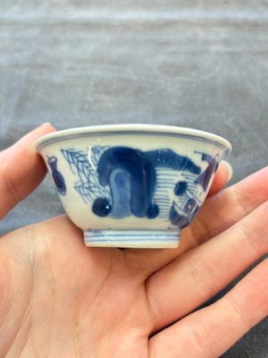 A set of six Chinese blue and white cups and saucers, Qing Yu Tang 青玉堂 and Lin Yu Tang 琳玉堂 marks, Kangxi — foto 44