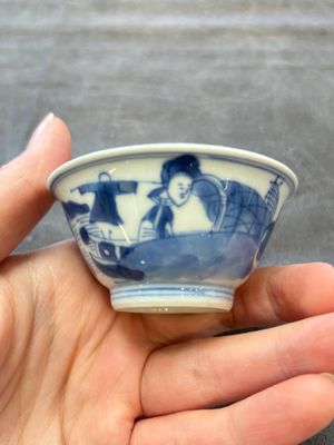 A set of six Chinese blue and white cups and saucers, Qing Yu Tang 青玉堂 and Lin Yu Tang 琳玉堂 marks, Kangxi — foto 45