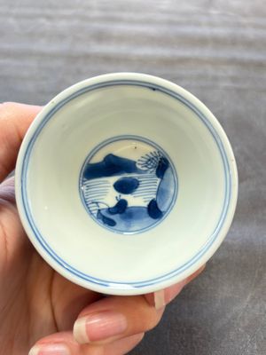 A set of six Chinese blue and white cups and saucers, Qing Yu Tang 青玉堂 and Lin Yu Tang 琳玉堂 marks, Kangxi — foto 47