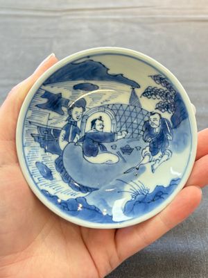 A set of six Chinese blue and white cups and saucers, Qing Yu Tang 青玉堂 and Lin Yu Tang 琳玉堂 marks, Kangxi — foto 5