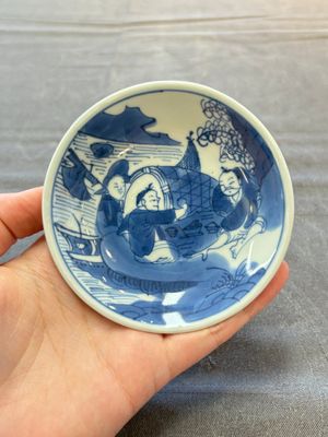 A set of six Chinese blue and white cups and saucers, Qing Yu Tang 青玉堂 and Lin Yu Tang 琳玉堂 marks, Kangxi — foto 7