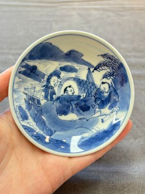 A set of six Chinese blue and white cups and saucers, Qing Yu Tang 青玉堂 and Lin Yu Tang 琳玉堂 marks, Kangxi — foto 9