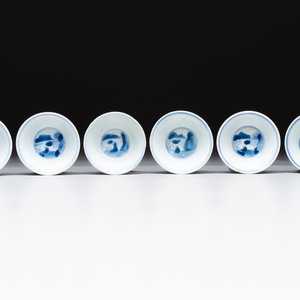 A set of six Chinese blue and white cups and saucers, Qing Yu Tang 青玉堂 and Lin Yu Tang 琳玉堂 marks, Kangxi — foto 10