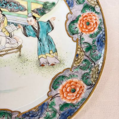 A set of six Chinese Canton famille verte plates with narrative design — photo 16