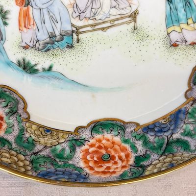 A set of six Chinese Canton famille verte plates with narrative design — photo 17