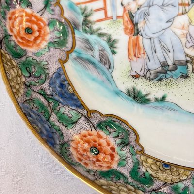 A set of six Chinese Canton famille verte plates with narrative design — photo 18